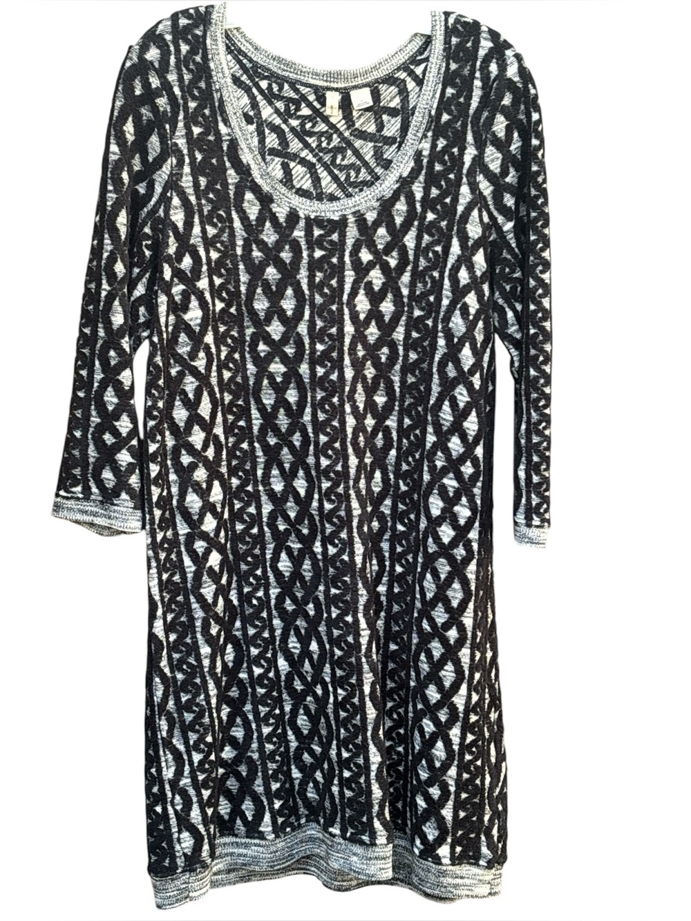 Moth/Anthropology Black and White Patterned Knit Dress